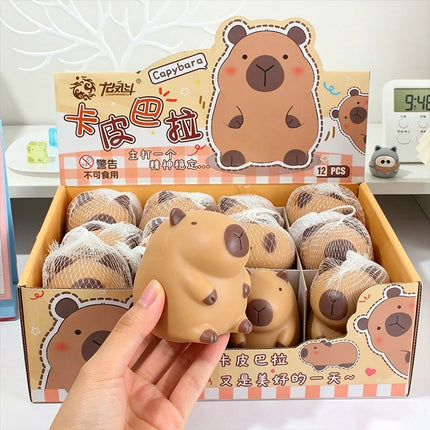 1PCS Cute Capybara Squishy Stress Relief Toy Cute Cartoon Animal Squeeze Fidget Toys,  Playing Funny Dolls Birthday Gift