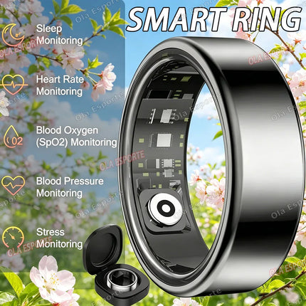 2026 Smart Ring Blood Pressure Heart Rate Sleep Monitoring Smartring IP68 & 5ATM Waterproof Multi-sport Mode Smartring Man Women