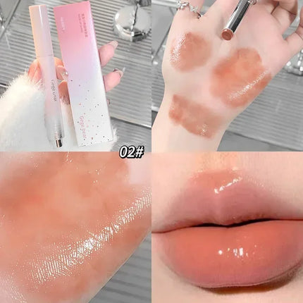 Clear Water Light Solid Lip Gloss Jelly Watery Pink Lipstick Pencil Moisturising Mirror Lipstick Pen Korean Lips Makeup Cosmetic