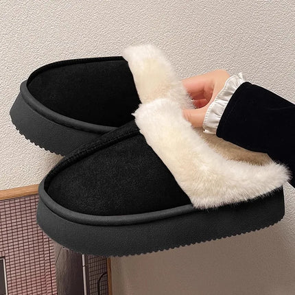 Women's Fur Snow Slippers Winter Fashion Home Plush Shoes EVA Light  Living Room Shoes Popular European And American Snow Boots
