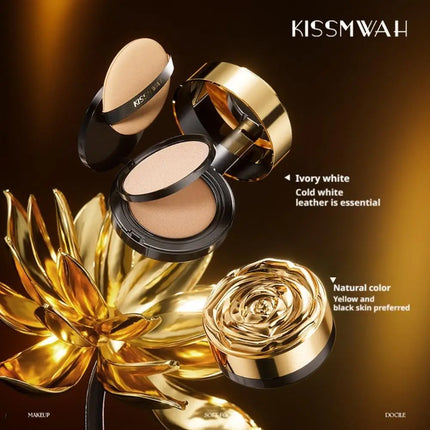 Skin KISSMWAH Cushion BB Cream 3 In 1 Multifunctional Base Makeup Combination Set Soft Light Black Gold Rose Light Makeup Powder