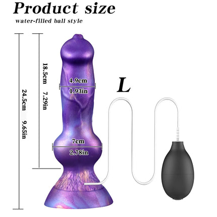 Realistic Dog Penis Squirting Dildo Anal Plug Knot Suction Cup Enema Ball Waterproof Silicone Fantasy Adult Toy for Men and Wome