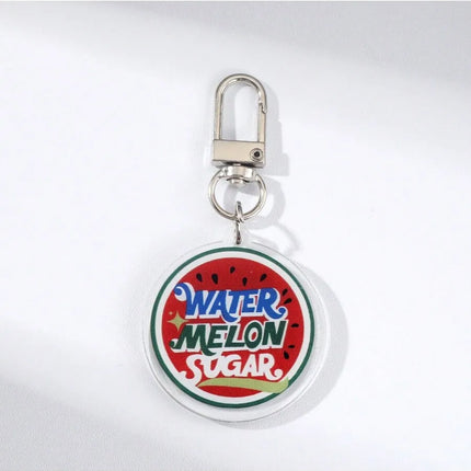 Watermelon Acrylic Keychain With Viva La Vida Design Unisex Pendant Car Bag Decoration Gift