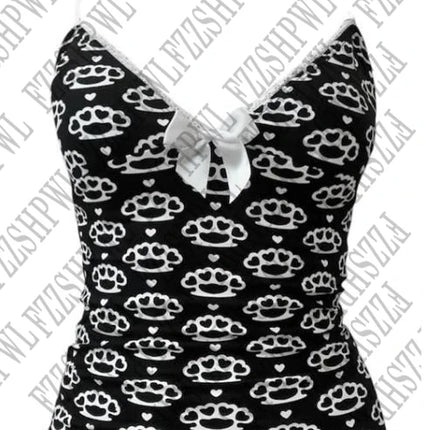 Y2K Cute distinctive Printed pattern sling Retro Lovely bow decoration Halter Tops Fashionable and casual Summer Chic Camisole