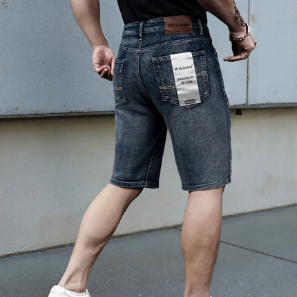 Wthinlee New Business Men's Jeans Casual Straight Stretch Fashion Classic Blue Black Work Pant Denim Trousers Male  Clothing