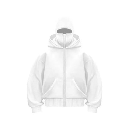 Men and Women Balaclava Y2K Gothic Harajuku Spring Autumn Winter New Item Double Hooded Sweatshirt Men Hooded Mask Zipper Jacket