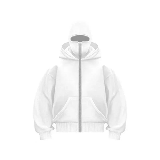 Men and Women Balaclava Y2K Gothic Harajuku Spring Autumn Winter New Item Double Hooded Sweatshirt Men Hooded Mask Zipper Jacket