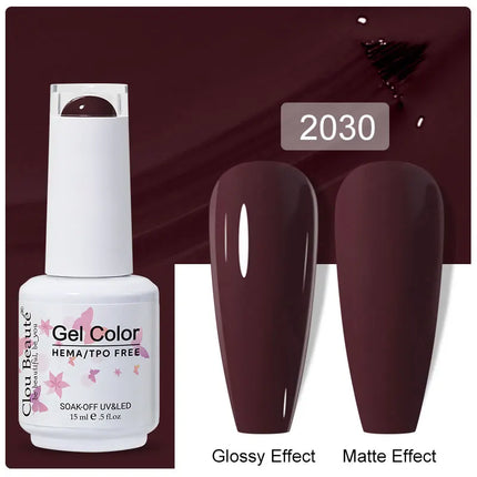 Clou Beaute 15ml Nail Gel Polish Vernis Semi Permanent UV LED Lamp Lakiery Hybrydowe Hema Free Red Nail Art Gel Lacquer Gel