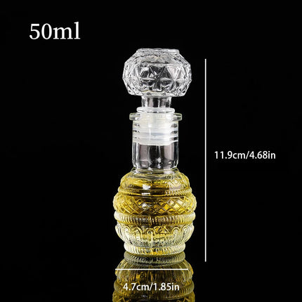 1Pcs 50ml Transparent Small Empty Spirit Whisky Wine Bottle Mini Glass Alcohol Liquor Bottles With Screw Cap Whiskey Decanter