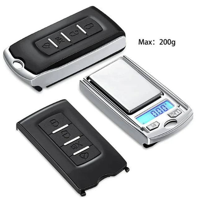1PCS 200g/100g 0.01g Precision Portable Car Key Shape Mini Digital Pocket Electronic Gram Scale with LCD Display