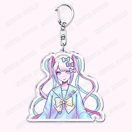 Video Game Ame Chan Keychains for Women Accessories Needy Streamer Emoji Cat Overload Girl Overdose Keyring Fans Friends Gifts