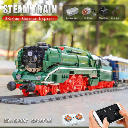 Mould King 12007 Technical Car Toys The APP&RC Motorized BR18 201 German Express Train Model Building Blocks Bricks Kids Gift