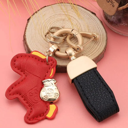 Cartoon Horse Keychain Year of Horse Leather Horse Pendant Horse Ornament Chinese Zodiac Chinese New Year Gift Birthday Gift