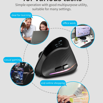Lefon 2.4G Ergonomic Mouse Vertical Wireless Mouse Rechargeable Gaming Mice for PC Laptop MacOS Office F35C/F35B/F35 버티컬 마