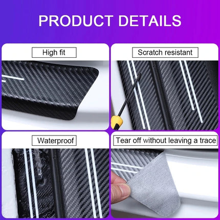 Carbon Fiber Car Sticker Car Door Trunk Protective Strip Anti Scratch Decal for Suzuki VITARA Logo Car Accessories