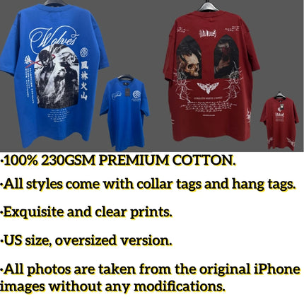 JAPAN BUSHIDO Anime Printed Men T-shirt City Fitness Training Sportswear Loose Casual Crewneck Men's T Shirts Couples Cotton Tee