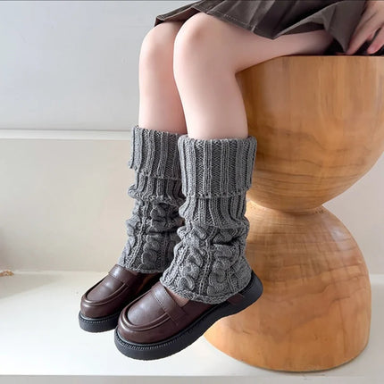Sweet Children Leg Warmers Lolitas Twist Knitted Socks Korean Baby Girls Warm Foot Cover Guards Elastic Versatile Elephant Socks