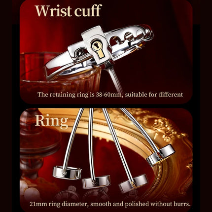 1set Ring handcuffs Stainless steel ring Wrist cuff Screw adjustment BDSM Bondage sex toy adult pleasure sex toys sexual wellnes