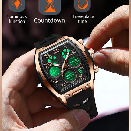 Men Dual Display Watches For Male Clock 2025 Top Brand Luxury Military Silicone Band Men Wrist Watches Sports Digital Wristwatch