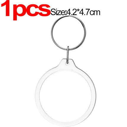 1/20Pcs Blank Acrylic Picture Keychain DIY Clear Insert Photo Split Key Ring Frame Key Chains Couple Anniversary Graduation Gift