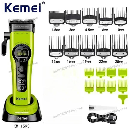 Kemei KM1593/1595 Is Equipped with An External Brushless Hair Clipper for Men's Professional Hair Clippers That Are Rechargeable