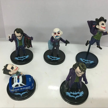 5pcs/set The Dark Knight Joker PVC Action Figure Collectible Model Toy 6~10cm