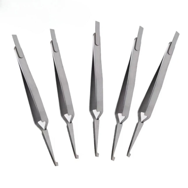 15pc/10pc/5pc Dental Bracket Tweezers Holder Instrument Stainless Steel Serrated Orthodontic Tweezers Pliers for Teeth Care Tools