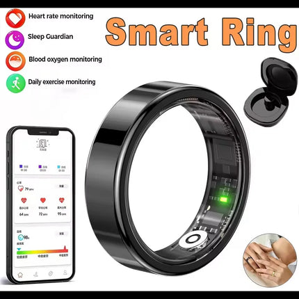 2026 Smart Ring Blood Pressure Heart Rate Sleep Monitoring Smart Ring IP68 & 5ATM Waterproof Multi-sport Mode Smartring Man Wome