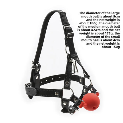 Adjustable Pony Play Head Harness Mouth Ball Gag Nose Tongs BDSM Bondage Slave Role Play Adult Fetish Sex Toy for Women Men