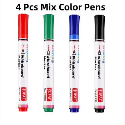 1/4pcs White Board Marker Pens Erasable Water-Based Marker Pens For Teaching Recommended Office Supplies A7932