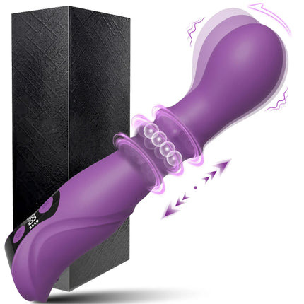 Vibrator Rotating Squeeze Dildo Adult Sex Toys 4-in-1 G-Spot Rabbit Vibrators Female Clitoral Stimulator with 10 Vibrating