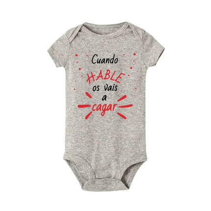 When I Talk You Mess Up The Gift Print Baby Rompers Infant Bosysuit Baby Cute Cloths Newbron Short Sleeve Bodysuits Toddler Gift