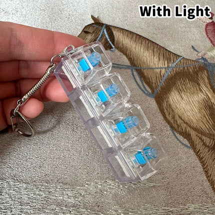 4/9 Keys Stress Relief DIY Button Keycap Fidget Keychain Toys Gift Mechanical Keyboard Axis Tester LED Keyboard Key Toy