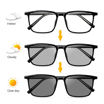 Photochromic Progressive Multifocus Computer Reading Glasses  Transition UV Sunglasses Anti Glare Sun Reader for Women Men