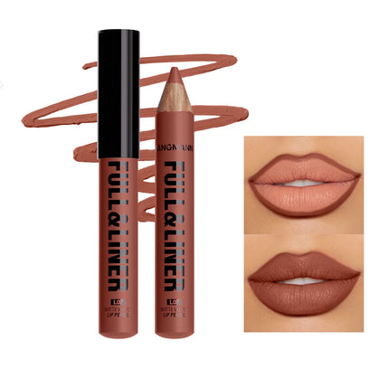Waterproof Matte Lipliner Pencil Brown Contour Tint Lipstick Pen Long Lasting 6 Color Wooden Lip Liner Pencil Full-lip Makeup