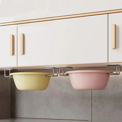 4Pcs Kitchen Storage Rack, Punching-free Wall Under Cabinet Cutting Board , Multi-functional , Accessories