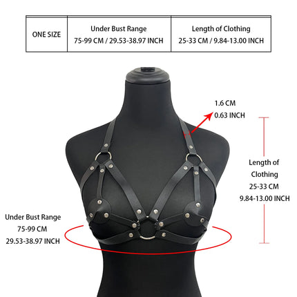 Fashion Chest Harness Corset PU Leather Lingeire Bondage Body Harness Belt Punk Gothic Clothing Suspenders for Women