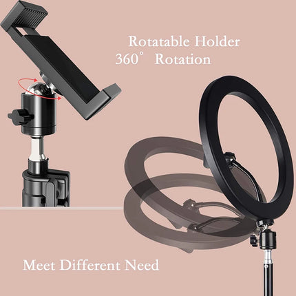 16/26/33CM LED Ring Light Photographic Selfie Ring Light With Flexible Tripod Holder For Live Video Streaming Studio Fill Lamp