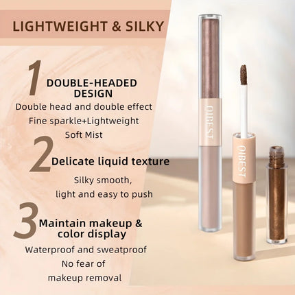 6pcs Liquid Eyeshadow Set,Pearly Glitter Matte Double Ended Eyeshadow,Pearly And Matte Finish,Smooth Delicate Texture Eyeshadow