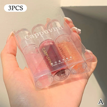 [YA]Cappuvini Transparent Crystal Jelly Lip Gloss Shiny Clear Mirror Moisturizing Lip Balm Glitter Liquid Lipstick Lip Oil