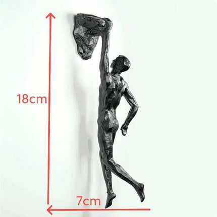 Athlete Rock Climbing Resin Background Wall Hanging Decoration, Sculpture Statue, Retro Figures, Present Decor New 2023