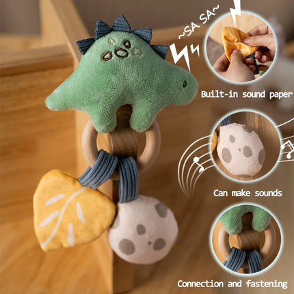 Cartoon Baby Rattle Toys Mobiles Hanging Bell Crib Stroller Toy for Boys Girls Newborn Gifts Infant Plush Rattle Squeaky Toys