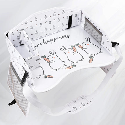 Kids Travel Tray Storage Pocket Waterproof Toy Painting Board Portable Safety Seat Folding Table Painting Board Vehicle-mounted