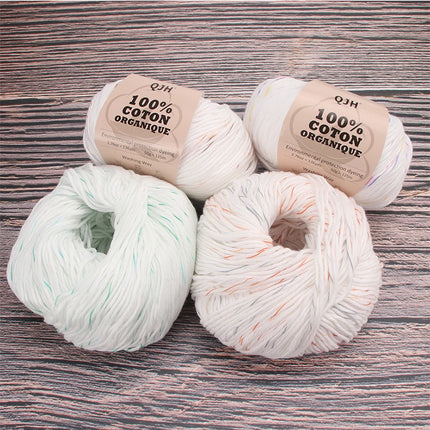 3PCS 100% Organic Cotton Yarn Machine Washable For Adult Baby Sweaters/Gloves/Scarves/Hats Etc. 50 gr (1.76 oz) 125 m (136 yrd)