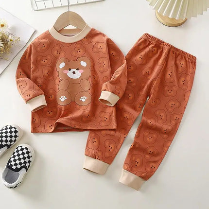 Kids Set Boy Pajamas Cotton Baby Cotton Clothing Children Autumn Clothes Pants Sets Home Clothes For Baby Infant Newborn Outfits