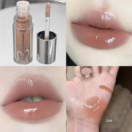 Cute Sparkling Mirror Lipstick Moisturizing Sexy Pink Shining Lips Gloss Long Lasting Lip Tint Makeup Jelly Glaze Cosmetics