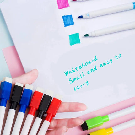 8Pcs Magnetic Erasable Whiteboard Pen Color Options Numbering White Board Marker Pen Stationery Office School Teaching Supplies