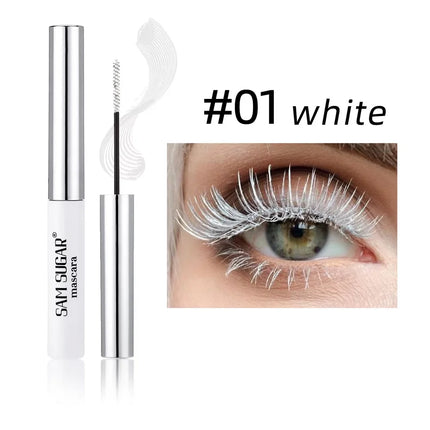 Silk Fiber Mascara Colorful Ultra-Fine Brush Lengthens Eyelashes Waterproof Lasting Fast Dry Green Pink Curling Mascara Makeup