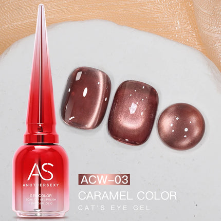 AS 15ml Luxury Coffee Cat Nail Gel Polish Tpo Free Soak Off UV LED Dark Brown Cat Eye Manicure Gel Polish Nail Art Varnish Gel