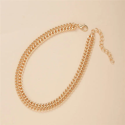 YOBEST Gold Color Double-Layer Anklets For Women Girl New Trend Leg Chain Waterproof Jewelry Gift Party
